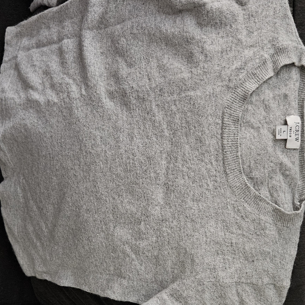 J. Crew Gray Crew Neck Sweater Versatile Cotton Blend